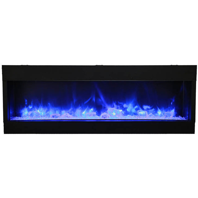 Amantii 60-TRU-VIEW-XL Tru View Deep Smart Electric - 60" Indoor / Outdoor WiFi Enabled 3 Sided Fireplace Featuring a depth of 14 1/4", MultiFunction Remote Control, Multi Speed Flame Motor, and a Selection of Media Options