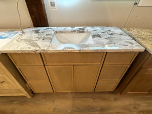 48" Oslo Oak Vanity Base With Quartzite Top