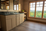 60” Cab-Tec Double Oslo Oak Vanity W/ 62” Vermont Verde Top