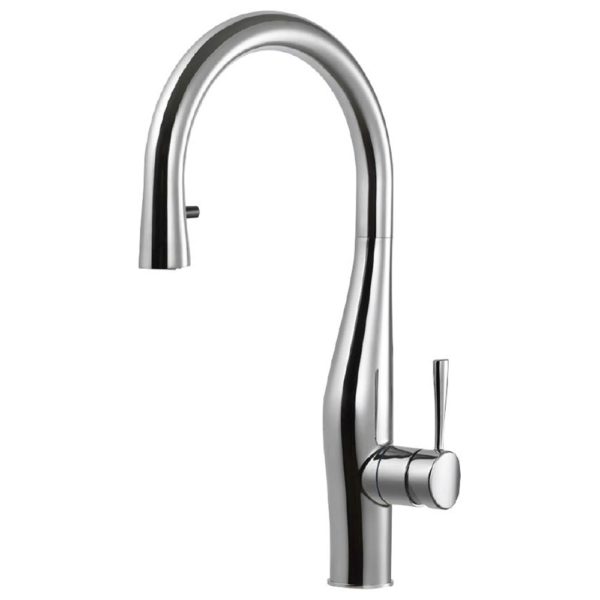 Hamat - IMPD-1000 MWG - Dual Function Hidden Pull Down Kitchen Faucet in Matte White and Matte Gold
