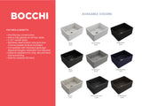 BOCCHI 1137-005-0120 Classico Farmhouse Apron Front Fireclay 24 in. Single Bowl Kitchen Sink with Protective Bottom Grid and Strainer in Black