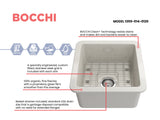 BOCCHI 1359-014-0120 Sotto Dual-mount Fireclay 18 in. Single Bowl Bar Sink with Protective Bottom Grid and Strainer in Biscuit