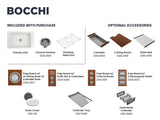 BOCCHI 1360-001-KIT1 Kit: 1360 Sotto Dual-mount Fireclay 27 in. Single Bowl Kitchen Sink with Protective Bottom Grid and Strainer & Workstation Accessories