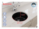 BOCCHI 1361-005-0120 Sotto Round Dual-mount Fireclay 18.5 in. Single Bowl Bar Sink with Protective Bottom Grid and Strainer in Black