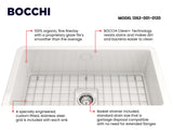 BOCCHI 1362-001-0120 Sotto Dual-mount Fireclay 32 in. Single Bowl Kitchen Sink with Protective Bottom Grid and Strainer in White