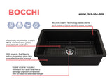 BOCCHI 1362-004-0120 Sotto Dual-mount Fireclay 32 in. Single Bowl Kitchen Sink with Protective Bottom Grid and Strainer in Matte Black