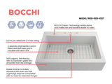 BOCCHI 1500-002-0127 Nuova Apron Front Drop-In Fireclay 34 in. Single Bowl Kitchen Sink with Protective Bottom Grid and Strainer in Matte White