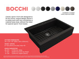 BOCCHI 1500-004-0127 Nuova Apron Front Drop-In Fireclay 34 in. Single Bowl Kitchen Sink with Protective Bottom Grid and Strainer in Matte Black