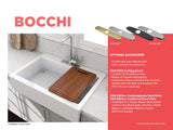 BOCCHI 1500-020-0127 Nuova Apron Front Drop-In Fireclay 34 in. Single Bowl Kitchen Sink with Protective Bottom Grid and Strainer in Matte Dark Gray