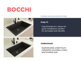 BOCCHI 1604-504-0126 Campino Uno Dual Mount Granite Composite 33 in. Single Bowl Kitchen Sink with Strainer in Matte Black