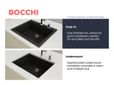 BOCCHI 1606-504-0126 Campino Uno Dual Mount Granite Composite 24 in. Single Bowl Kitchen Sink with Strainer in Matte Black