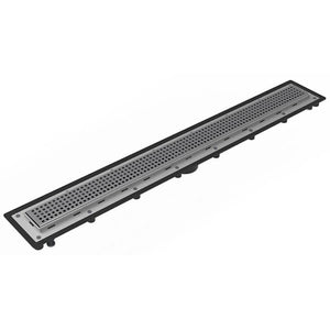Infinity Drain USQ-A 24 24" Complete Universal Infinity Drain? Kit with ABS Channel and Squares Pattern Grate in Satin Stainless