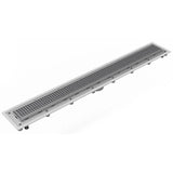 Infinity Drain USQ-P 42 42" Complete Universal Infinity Drain? Kit with PVC Channel and Squares Pattern Grate in Satin Stainless