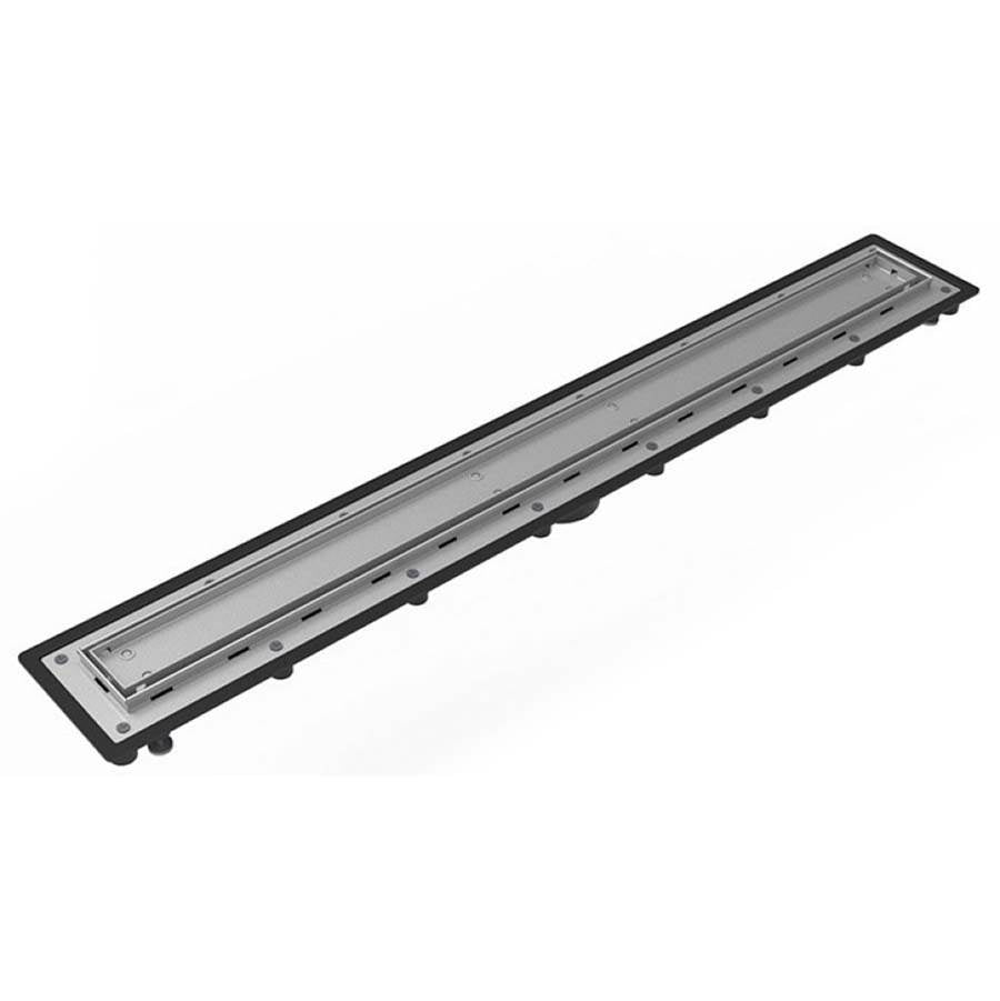 Infinity Drain UTIF-A 42 42" Complete Universal Infinity Drain? Kit with ABS Channel and Tile Insert Grate in Satin Stainless