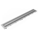 Infinity Drain UTIF-P 54 54" Complete Universal Infinity Drain? Kit with PVC Channel and Tile Insert Grate in Satin Stainless