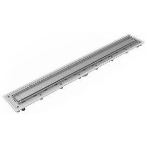 Infinity Drain UTIF-P 32 32" Complete Universal Infinity Drain? Kit with PVC Channel and Tile Insert Grate in Satin Stainless