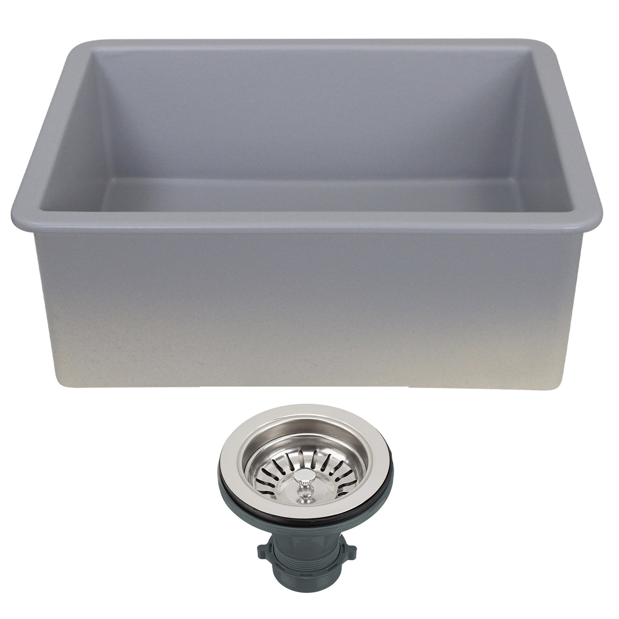Island Collection Fireclay 24" Matte Grey Single Bowl Dualmount Sink