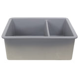 Island Collection Fireclay 24" Matte Grey Double Bowl Dualmount Sink