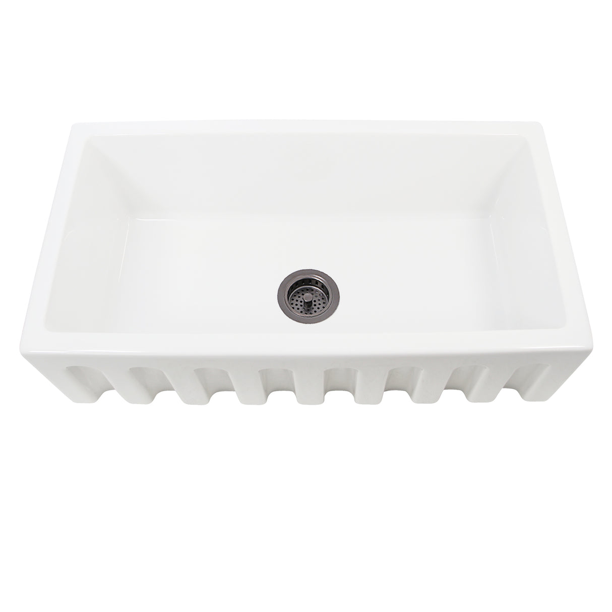 33" Reversible Italian Fireclay Farmhouse Sink- White