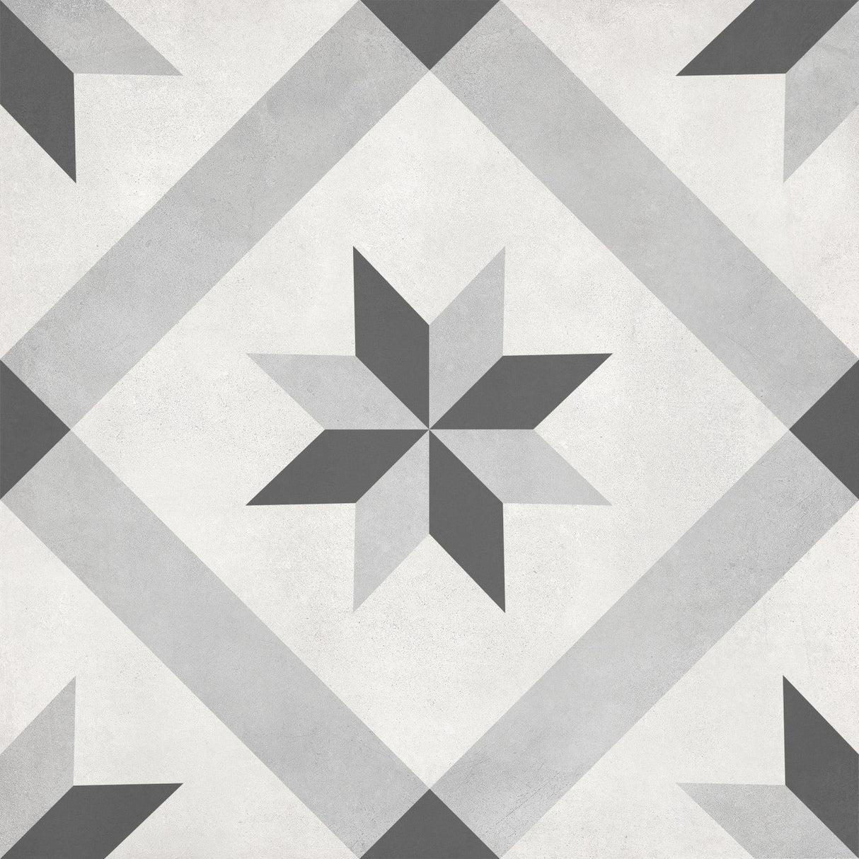 Anatolia Tile 8X8 Form Matte Ice Compass Deco Porcelain Tile 60-316  - premium natural stone mosaic tile from Anatolia Tile, available at PoshHaus showroom in Keene, NH