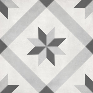 Anatolia Tile 8X8 Form Matte Ice Compass Deco Porcelain Tile 60-316  - premium natural stone mosaic tile from Anatolia Tile, available at PoshHaus showroom in Keene, NH