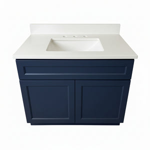 Wolf 37" Brooklyn Midnight Vanity Combo – White Cultured Marble Top