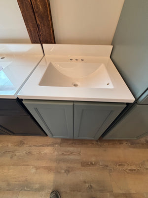 42" Bathroom Set / 24" Vanity Sage Green / 18" Linen Tower