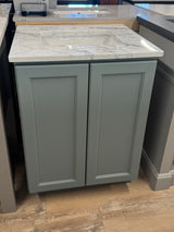 JK 24" Solid Wood Vanity with White Marble Top