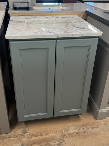 JK 24" Solid Wood Vanity with White Marble Top