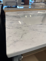 JK 24" Solid Wood Vanity with White Marble Top