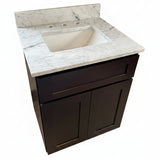 Shaker Kodiak Double Door Vanity - 24" with Carrera Marble & Sink