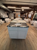 36" KCD Essentials White Vanity with Bertch Cow-Pattern Quartz Top