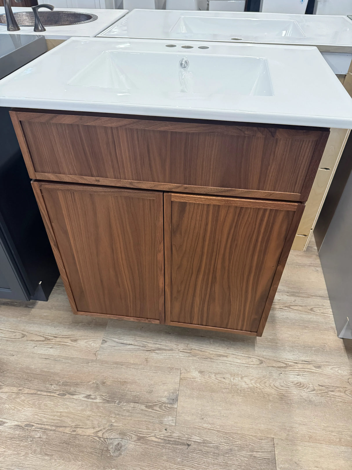31" Classic Walnut Shaker Vanity with Integrated Ceramic Sink & Premium Plywood Construction