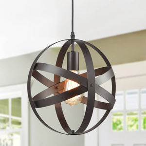 New England Home Goods Industrial Globe Pendant Light Bronze Kitchen Island Lights (Showroom Display for Sale)
