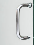 DreamLine Infinity-Z 36 in. D x 48 in. W x 74 3/4 in. H Clear Sliding Shower Door in Brushed Nickel and Center Drain White Base