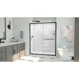 DreamLine Infinity-Z 36 in. D x 60 in. W x 78 3/4 in. H Sliding Shower Door, Base, and White Wall Kit in Satin Black and Clear Glass