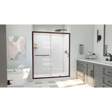 DreamLine Infinity-Z 30 in. D x 60 in. W x 78 3/4 in. H Sliding Shower Door, Base, and White Wall Kit in Oil Rubbed Bronze and Clear Glass