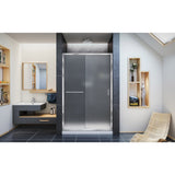 DreamLine Infinity-Z 44-48 in. W x 72 in. H Semi-Frameless Sliding Shower Door, Frosted Glass in Chrome