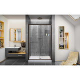 DreamLine Infinity-Z 44-48 in. W x 72 in. H Semi-Frameless Sliding Shower Door, Clear Glass in Oil Rubbed Bronze