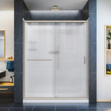 DreamLine Infinity-Z 32 in. D x 60 in. W x 76 3/4 in. H Frosted Sliding Shower Door in Brushed Nickel, Center Drain Base, Wall Kit