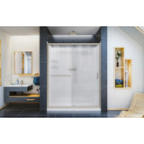 DreamLine Infinity-Z 32 in. D x 60 in. W x 76 3/4 in. H Frosted Sliding Shower Door in Brushed Nickel, Right Drain Base, Wall Kit
