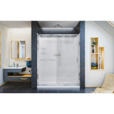 DreamLine Infinity-Z 30 in. D x 60 in. W x 76 3/4 in. H Frosted Sliding Shower Door in Chrome, Center Drain Base and Wall Kit