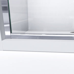 DreamLine Infinity-Z 56-60 in. W x 72 in. H Semi-Frameless Sliding Shower Door, Clear Glass in Brushed Nickel