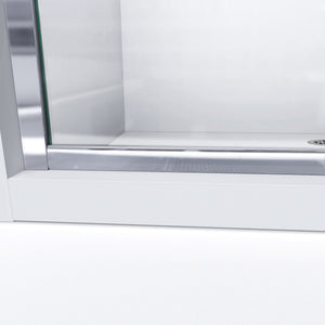 DreamLine Infinity-Z 32 in. D x 54 in. W x 74 3/4 in. H Clear Sliding Shower Door in Oil Rubbed Bronze and Center Drain Black Base