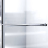 DreamLine Infinity-Z 34 in. D x 60 in. W x 74 3/4 in. H Frosted Sliding Shower Door in Brushed Nickel and Right Drain Biscuit Base