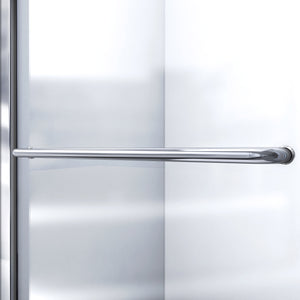 DreamLine Infinity-Z 56-60 in. W x 72 in. H Semi-Frameless Sliding Shower Door, Clear Glass in Brushed Nickel