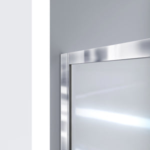 DreamLine Infinity-Z 56-60 in. W x 72 in. H Semi-Frameless Sliding Shower Door, Clear Glass in Brushed Nickel