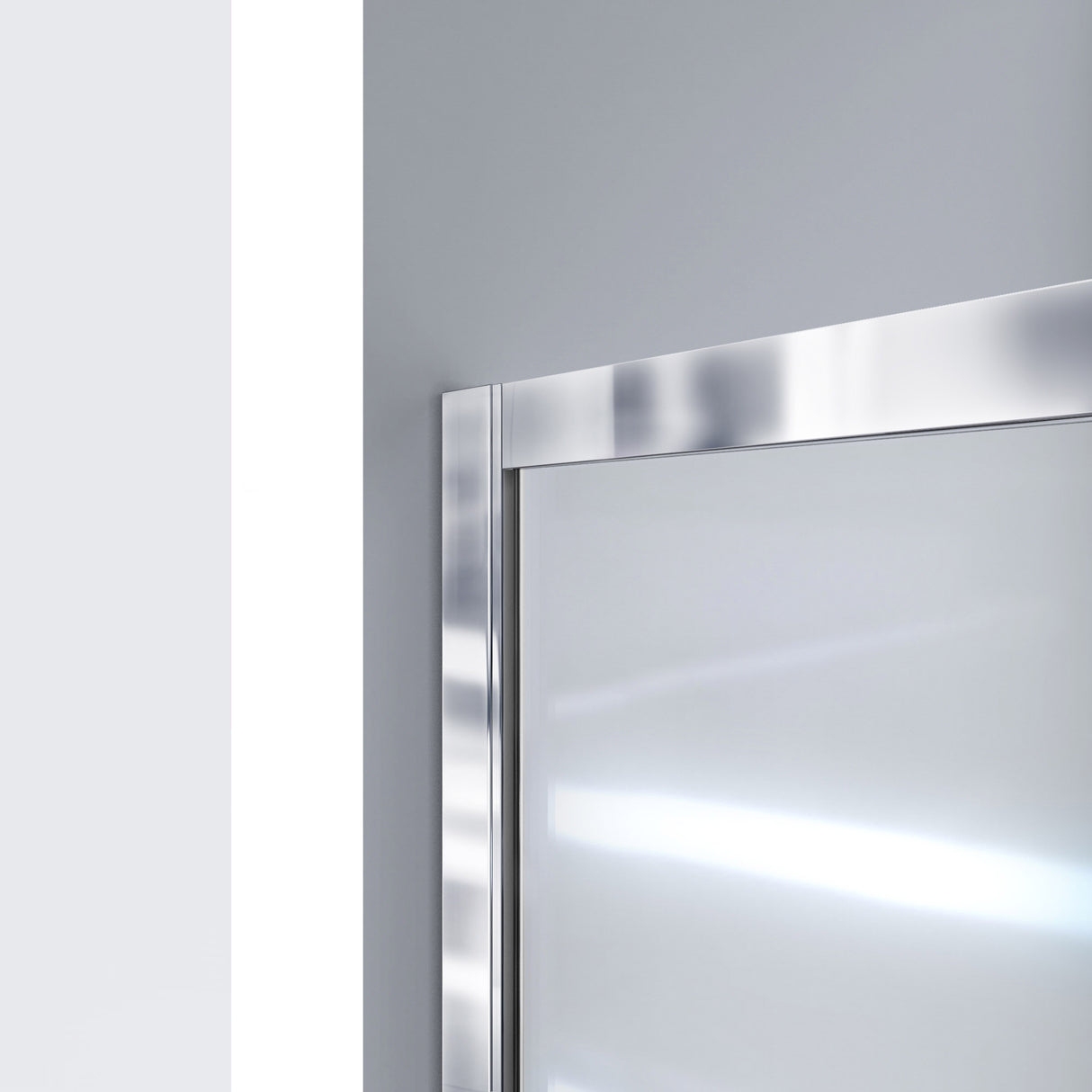 DreamLine Infinity-Z 32 in. D x 54 in. W x 74 3/4 in. H Clear Sliding Shower Door in Chrome and Center Drain Biscuit Base