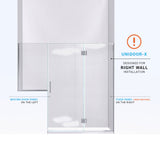 DreamLine Unidoor-X 71-71 1/2 in. W x 72 in. H Frameless Hinged Shower Door in Oil Rubbed Bronze