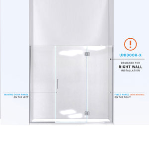 DreamLine Unidoor-X 62 1/2-63 in. W x 72 in. H Frameless Hinged Shower Door in Oil Rubbed Bronze